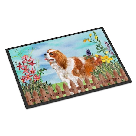 Carolines Treasures Cavalier Spaniel Spring Indoor or Outdoor Mat - 24 x 36 in. CK1225JMAT